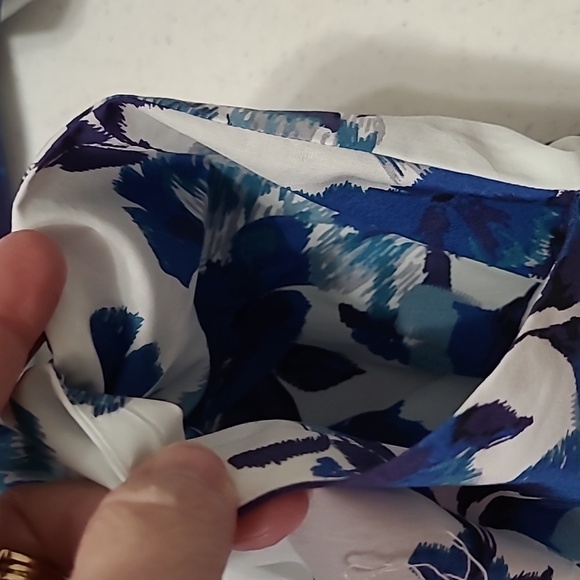 Anthropologie White and Blue Floral Mini Dress - Picture 8 of 10